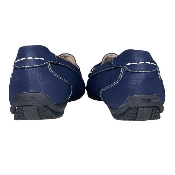 Stacy Adams Men's 10M Navy Moc Toe Bit Slip-on Driving Style Medallion Loafers - Picture 5 of 7